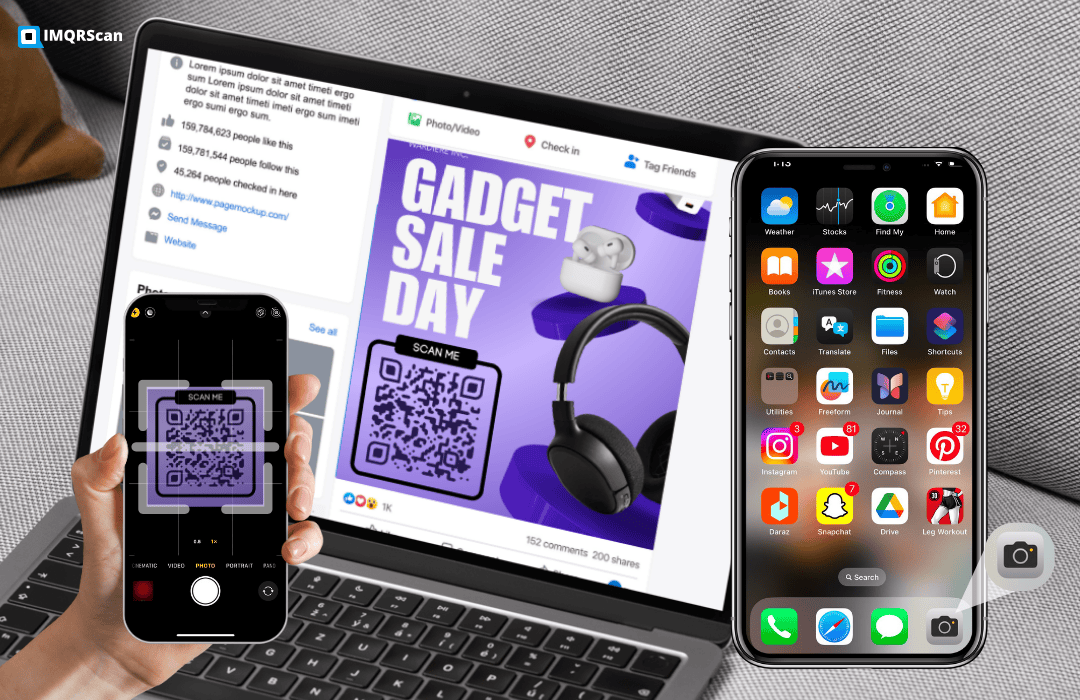 scan QR code on laptop and make tasks speedy