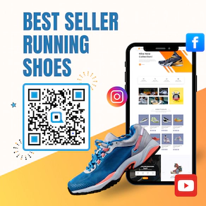 QR code inside a social media ad linking to an Instagram profile
